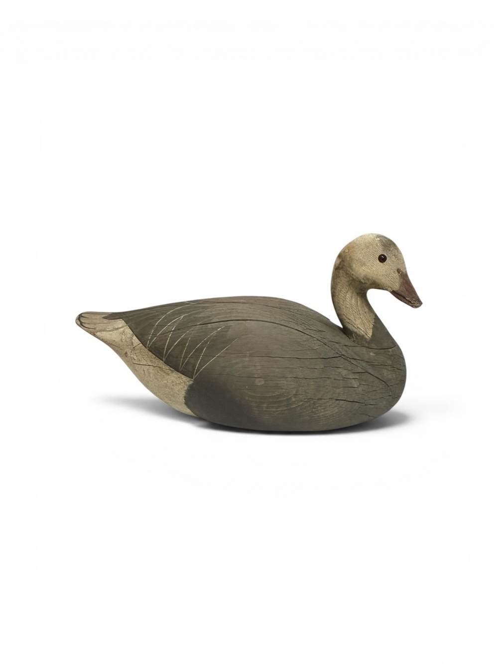 Vintage Robert Capriola Signed Wood Goose Decoy Hand Carved Folk Art